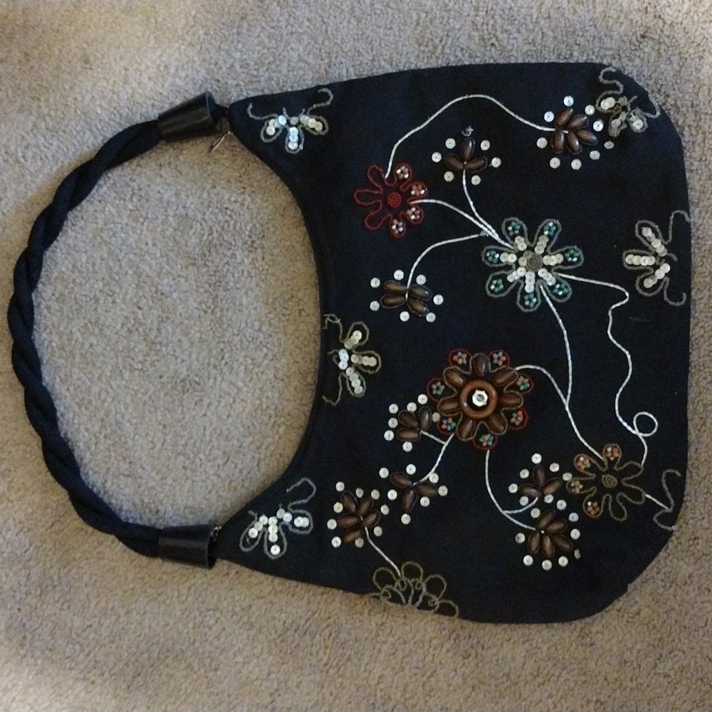 Beaded and embroidered mad bag